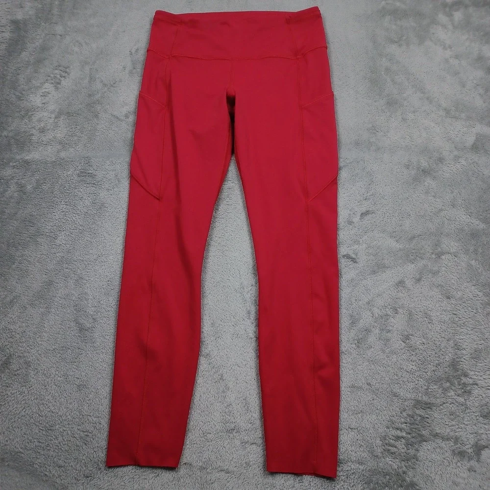 Lululemon Leggings Womens 8 Red Activewear Casual Pull On Pocket